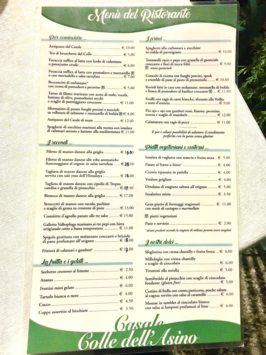 Menu Casale Colle Dell'asino Ristorante E Residence-1